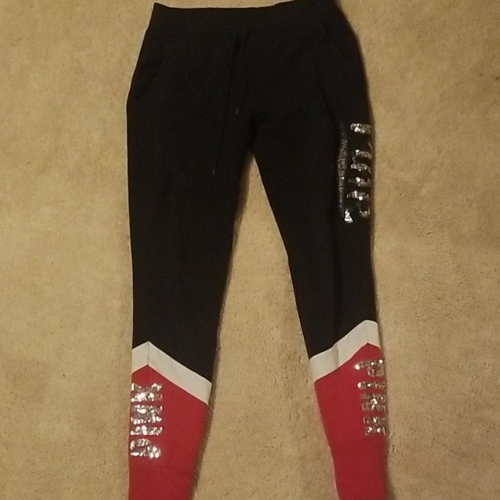Rare Red and Black Sequin VS Pink Campus Pant